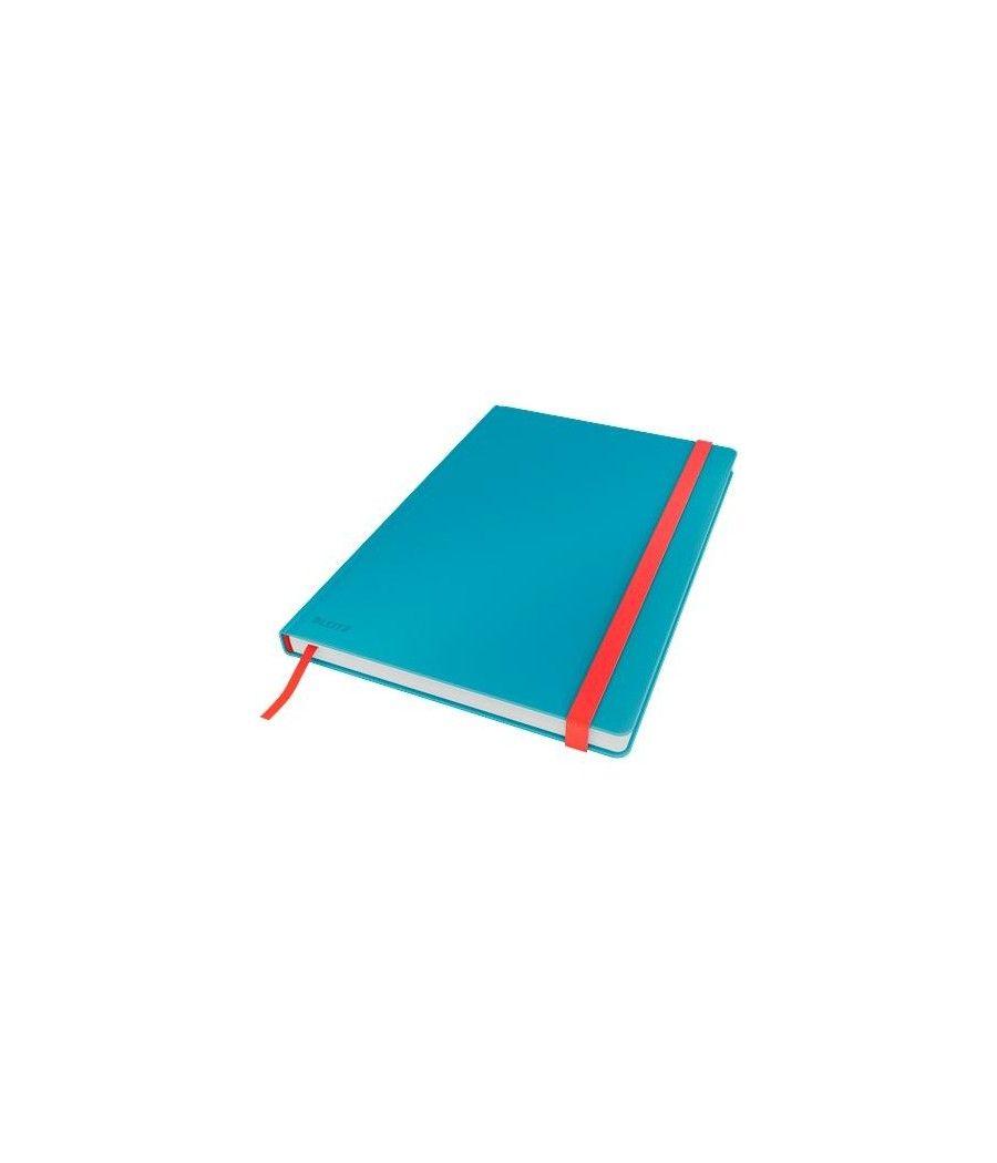 Leitz cuaderno de notas cosy touch 80h cuadriculado t/dura cierre c/goma din b5 azul