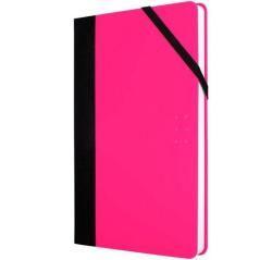 Milan libreta paperbook mediana 208 pag cierre con goma 21x14,6x1,6 cm flash rosa