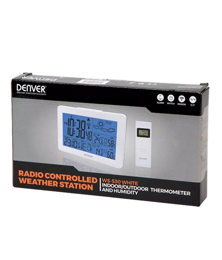 Estacion meteorologica denver ws - 530white con radio despertador blanco