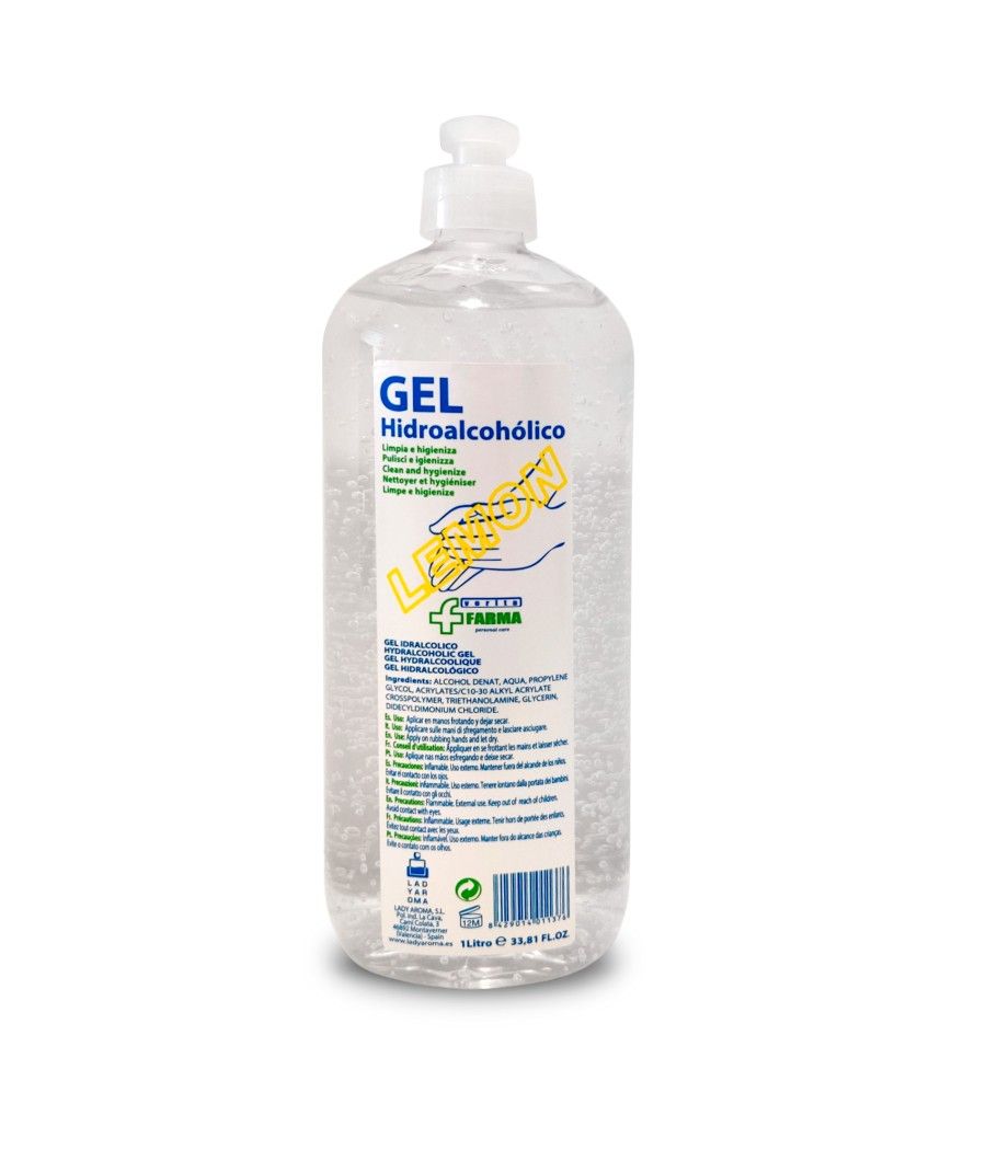 Verita farma gel hidroalcoholico 1 litro 935 g nuevo aroma a limon