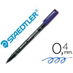 Rotulador staedtler lumocolor retroproyeccion punta de fibrapermanente 313-3 azul punta super fina redonda 0.4 mm pack 10 unidad