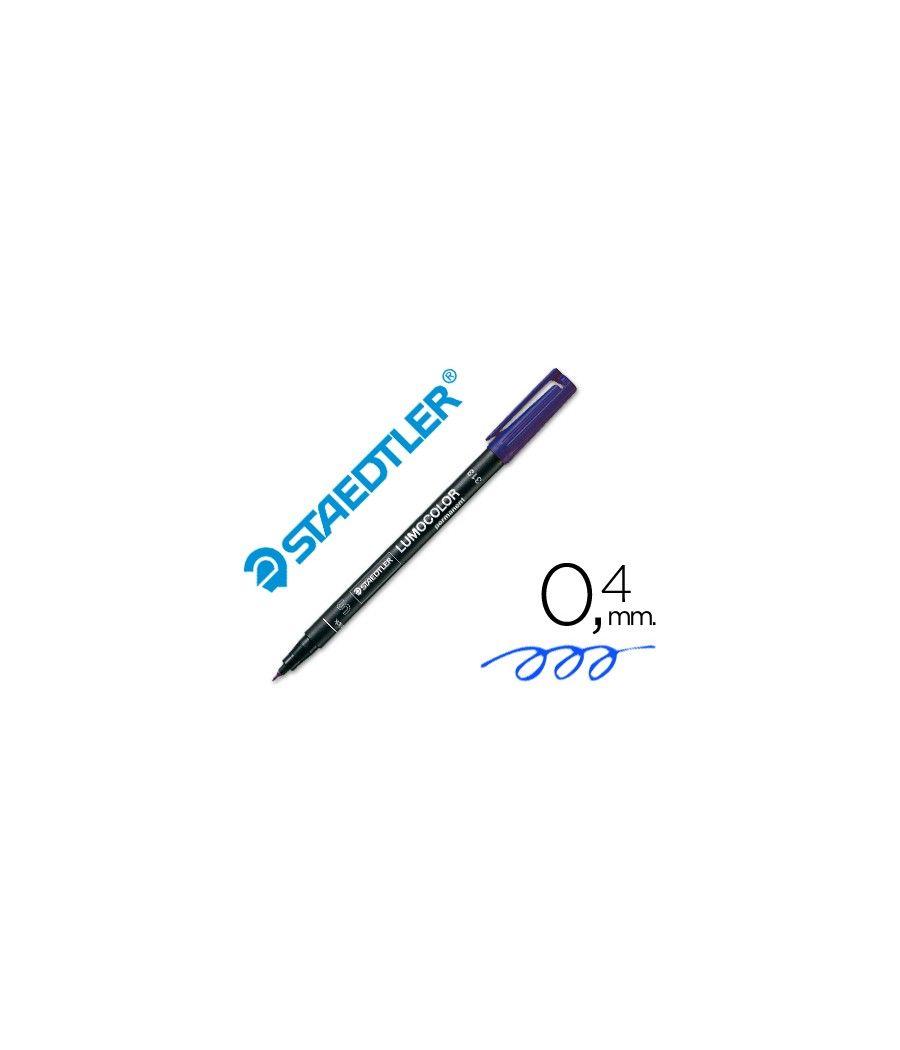 Rotulador staedtler lumocolor retroproyeccion punta de fibrapermanente 313-3 azul punta super fina redonda 0.4 mm pack 10 unidad