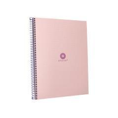 Cuaderno espiral liderpapel a4 micro antartik tapa forrada80h 90 gr rayado puntos 1 banda 4 taladros rosa