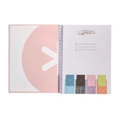 Cuaderno espiral liderpapel a4 micro antartik tapa forrada80h 90 gr rayado puntos 1 banda 4 taladros rosa