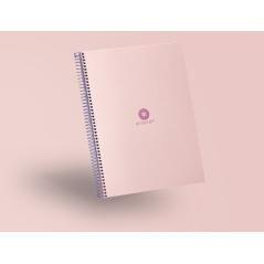 Cuaderno espiral liderpapel a4 micro antartik tapa forrada80h 90 gr rayado puntos 1 banda 4 taladros rosa