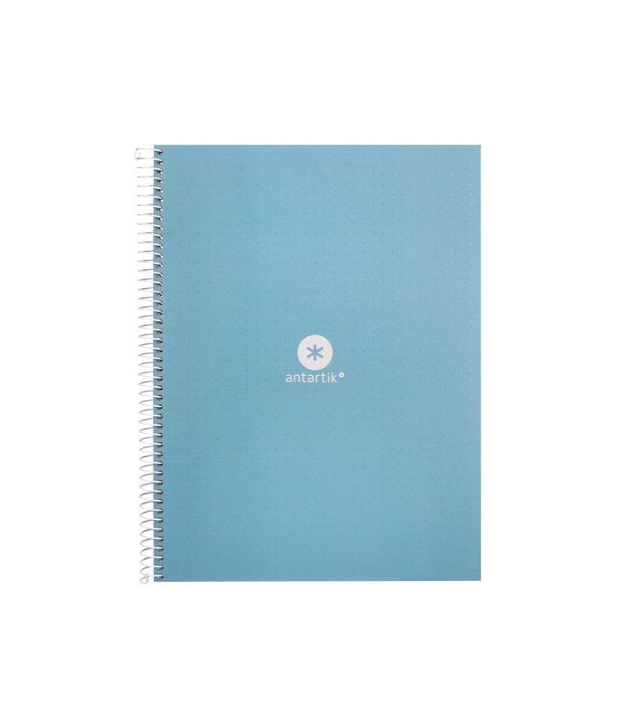 Cuaderno espiral liderpapel a4 micro antartik tapa forrada80h 90 gr rayado puntos 1 banda 4 taladros celeste