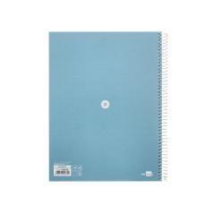 Cuaderno espiral liderpapel a4 micro antartik tapa forrada80h 90 gr rayado puntos 1 banda 4 taladros celeste