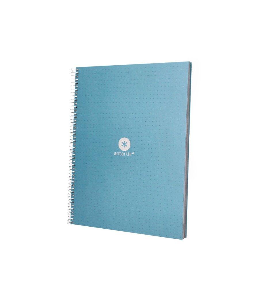 Cuaderno espiral liderpapel a4 micro antartik tapa forrada80h 90 gr rayado puntos 1 banda 4 taladros celeste