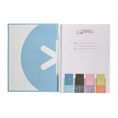 Cuaderno espiral liderpapel a4 micro antartik tapa forrada80h 90 gr rayado puntos 1 banda 4 taladros celeste