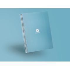 Cuaderno espiral liderpapel a4 micro antartik tapa forrada80h 90 gr rayado puntos 1 banda 4 taladros celeste