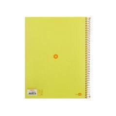 Cuaderno espiral liderpapel a4 micro antartik tapa forrada80h 90 gr rayado puntos 1 banda 4 taladros amarillo