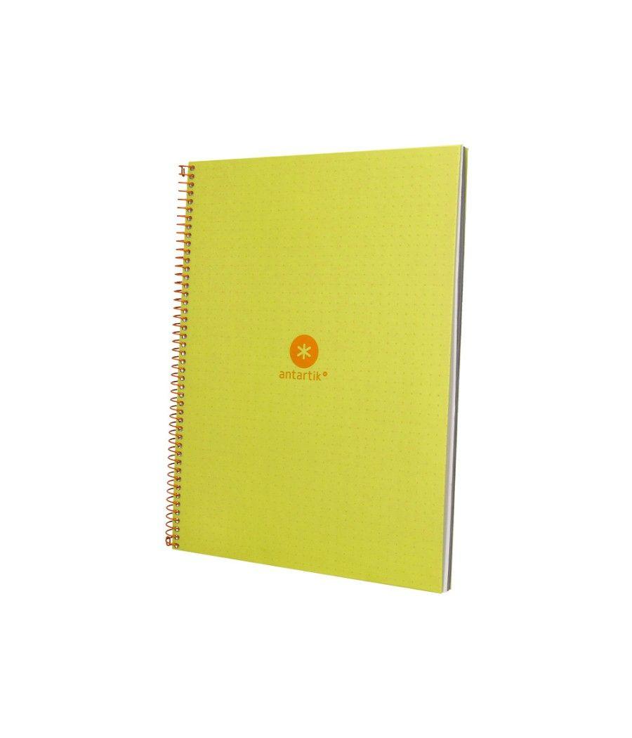 Cuaderno espiral liderpapel a4 micro antartik tapa forrada80h 90 gr rayado puntos 1 banda 4 taladros amarillo