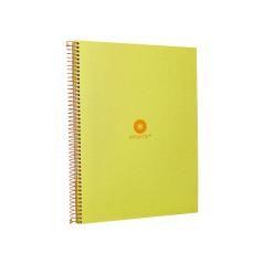 Cuaderno espiral liderpapel a4 micro antartik tapa forrada80h 90 gr rayado puntos 1 banda 4 taladros amarillo