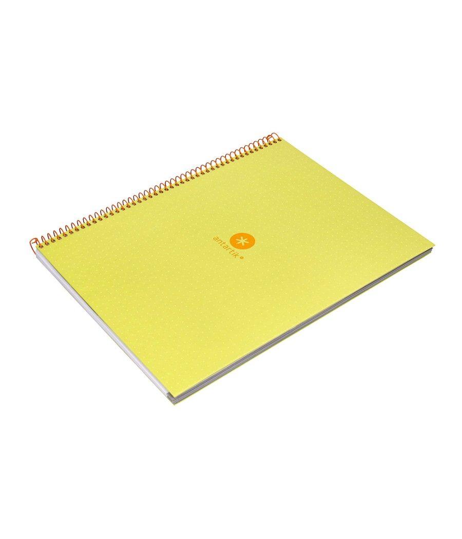 Cuaderno espiral liderpapel a4 micro antartik tapa forrada80h 90 gr rayado puntos 1 banda 4 taladros amarillo