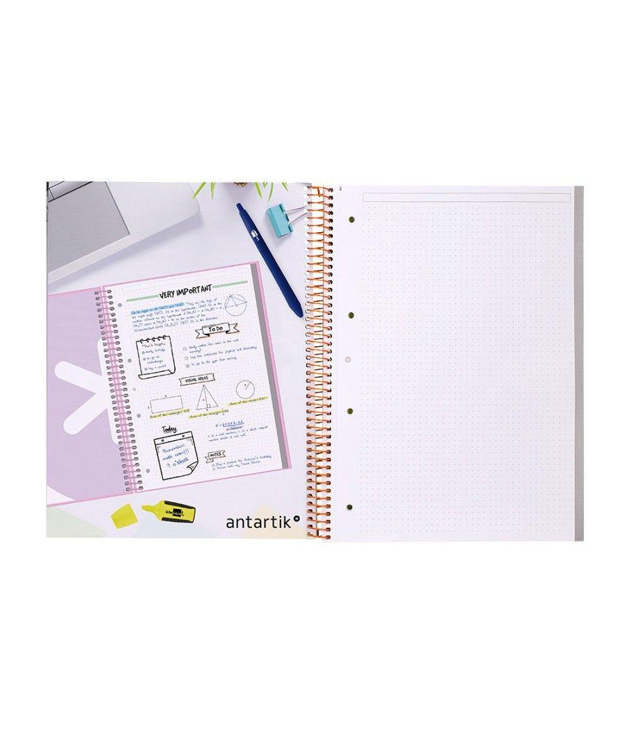 Cuaderno espiral liderpapel a4 micro antartik tapa forrada80h 90 gr rayado puntos 1 banda 4 taladros amarillo