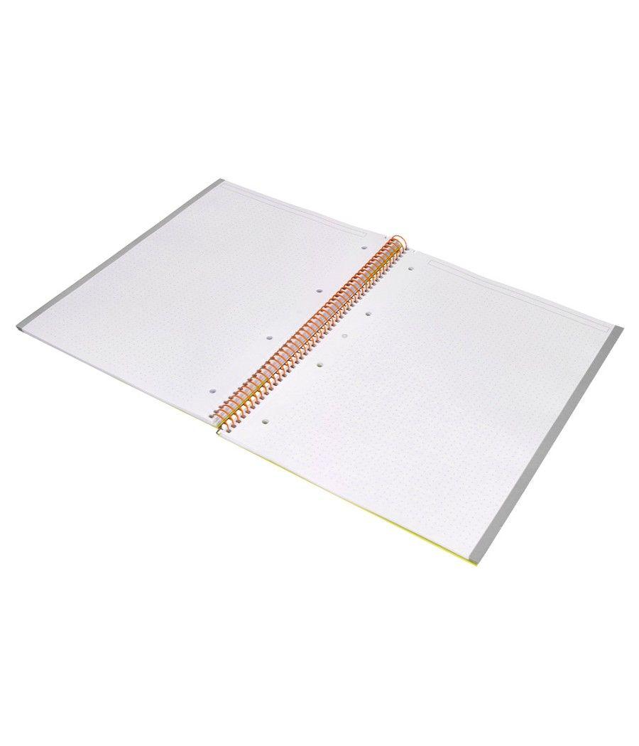 Cuaderno espiral liderpapel a4 micro antartik tapa forrada80h 90 gr rayado puntos 1 banda 4 taladros amarillo