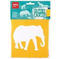 Apli plantillas de formas animales de la selva paint & fun pp flexible bolsa de 6 surtidos