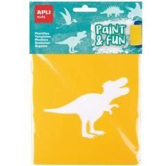 Apli plantillas de formas dinosaurios paint & fun pp flexible bolsa de 6 surtidos