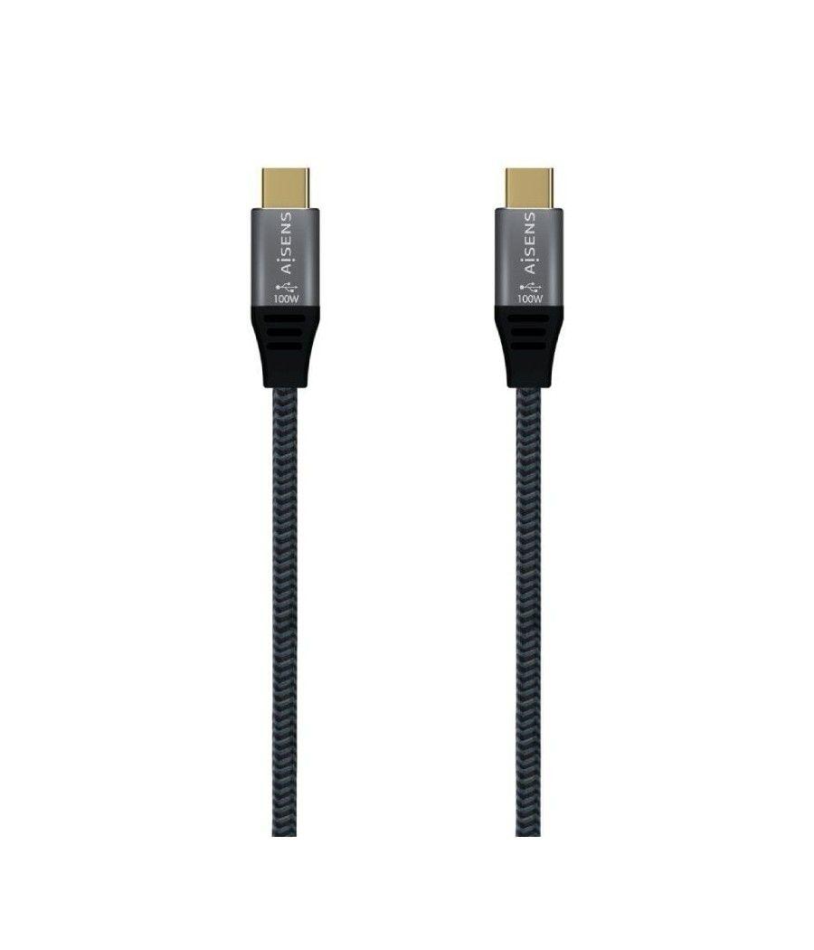 Cable usb 3.1 tipo-c aisens a107-0670 20gbps 100w/ usb tipo-c macho - usb tipo-c macho/ 0.6m/ gris