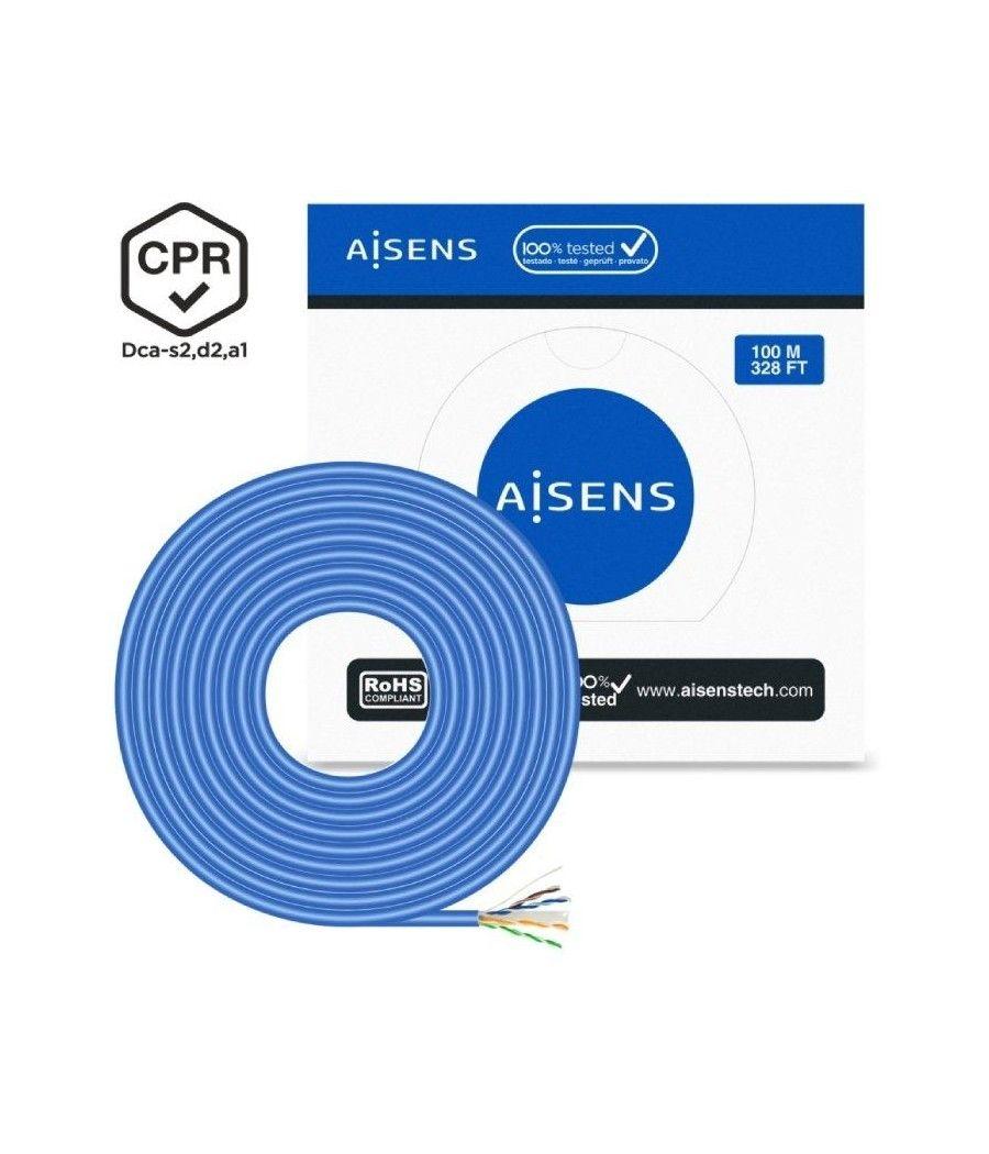 Bobina de cable rj45 utp awg24 lszh cpr dca aisens a135-0662 cat.6/ 100m/ azul