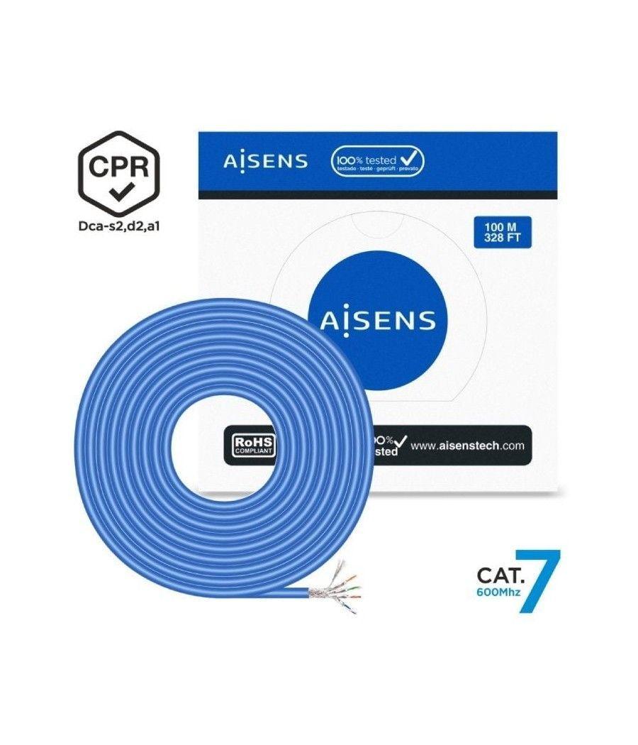 Bobina de cable rj45 sftp awg23 lszh cpr dca aisens a146-0664 cat.7/ 100m/ azul
