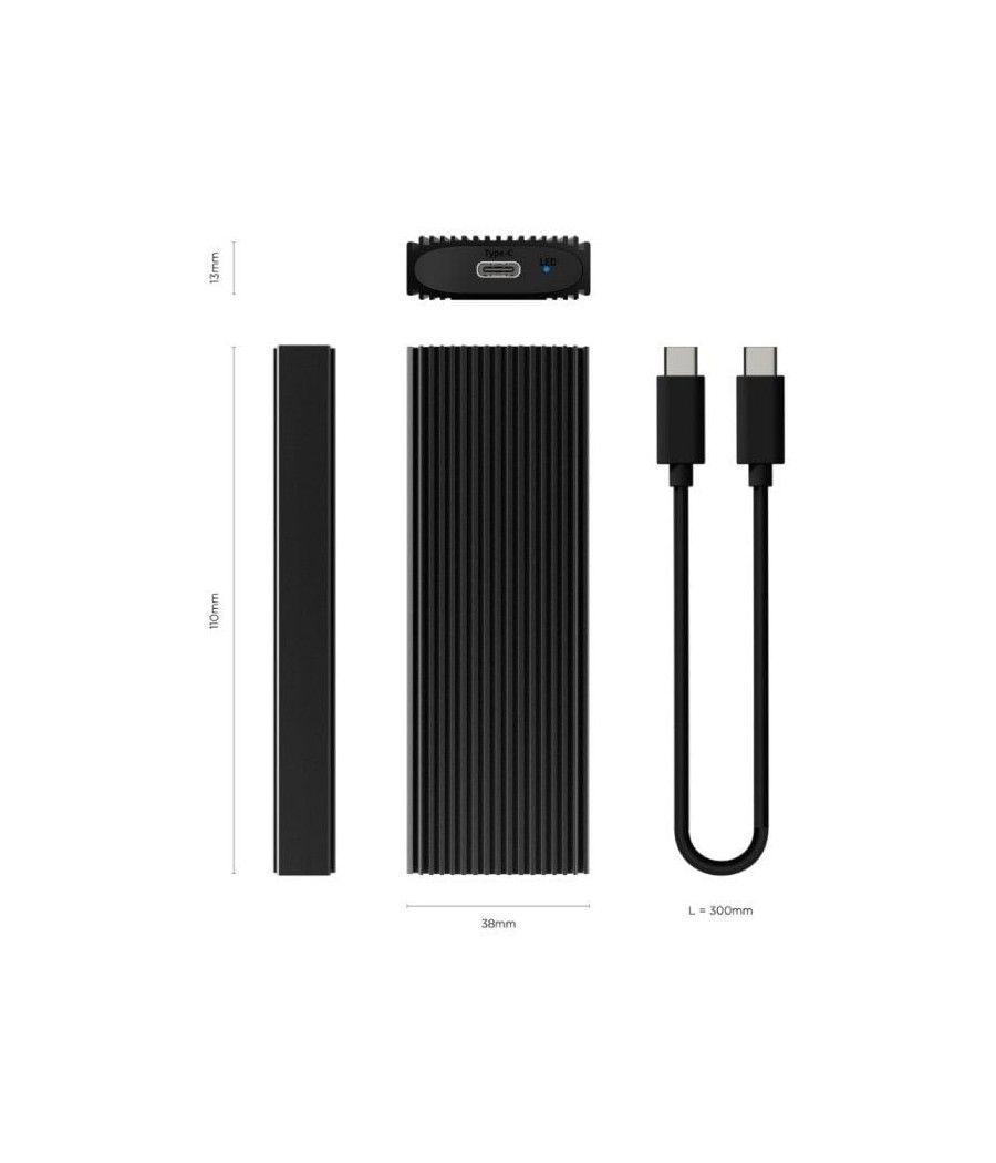 Caja externa para disco ssd m.2 nvme aisens asm2-022b/ usb 3.2/ sin tornillos