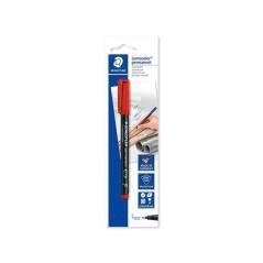 Rotulador staedtler lumocolor retroproyeccion punta de fibrapermanente 318-2 rojo punta fina redonda 0.6 mm pack 10 unidades