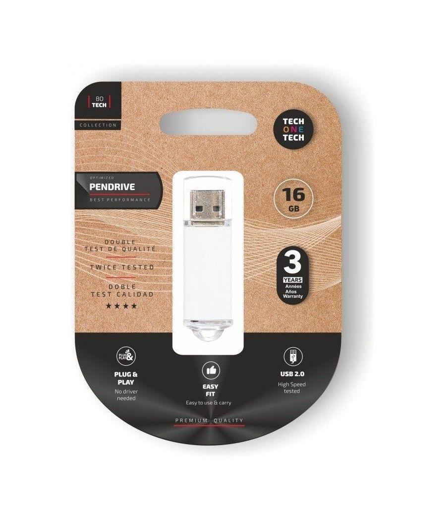 Pendrive 16gb tech one tech basic usb 2.0/ blanco