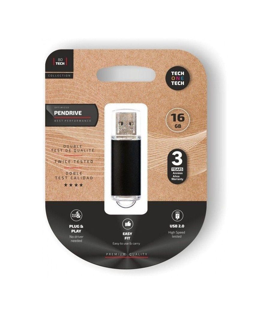 Pendrive 16gb tech one tech basic usb 2.0/ negro