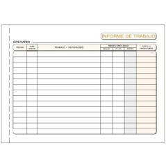 Talonario informe de trabajo cuarto apaisado