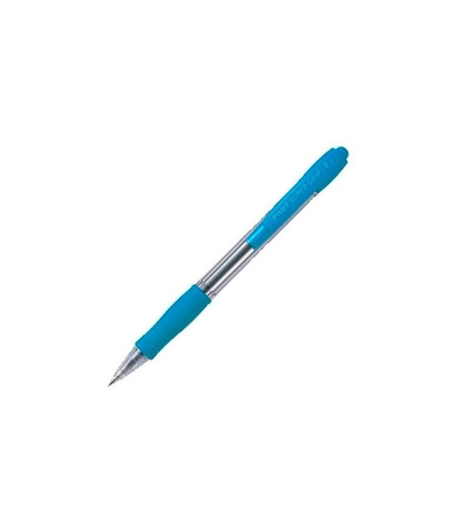 Pilot boligrafo supergrip azul claro pack 12 unidades