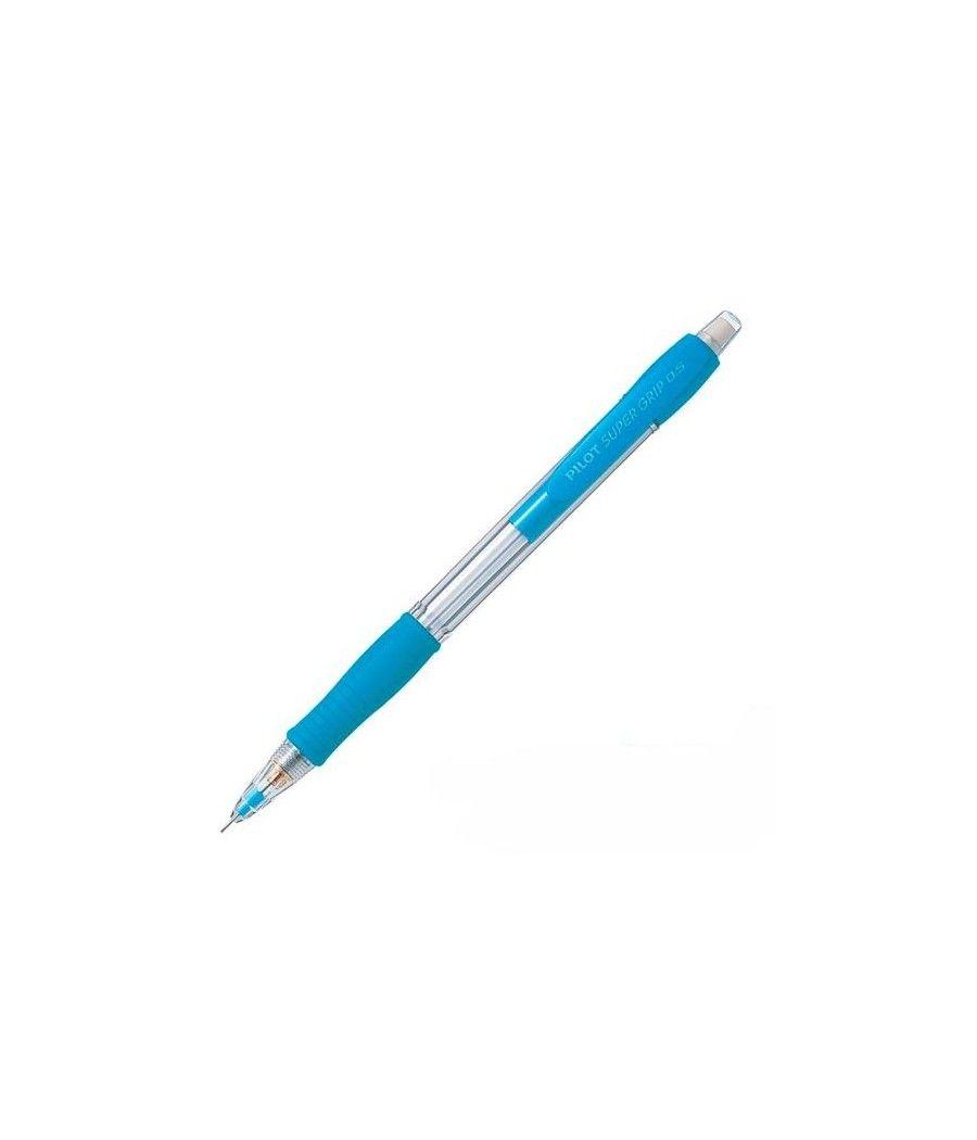 Pilot portaminas h-185 supergrip 0,5mm con goma azul claro pack 12 unidades