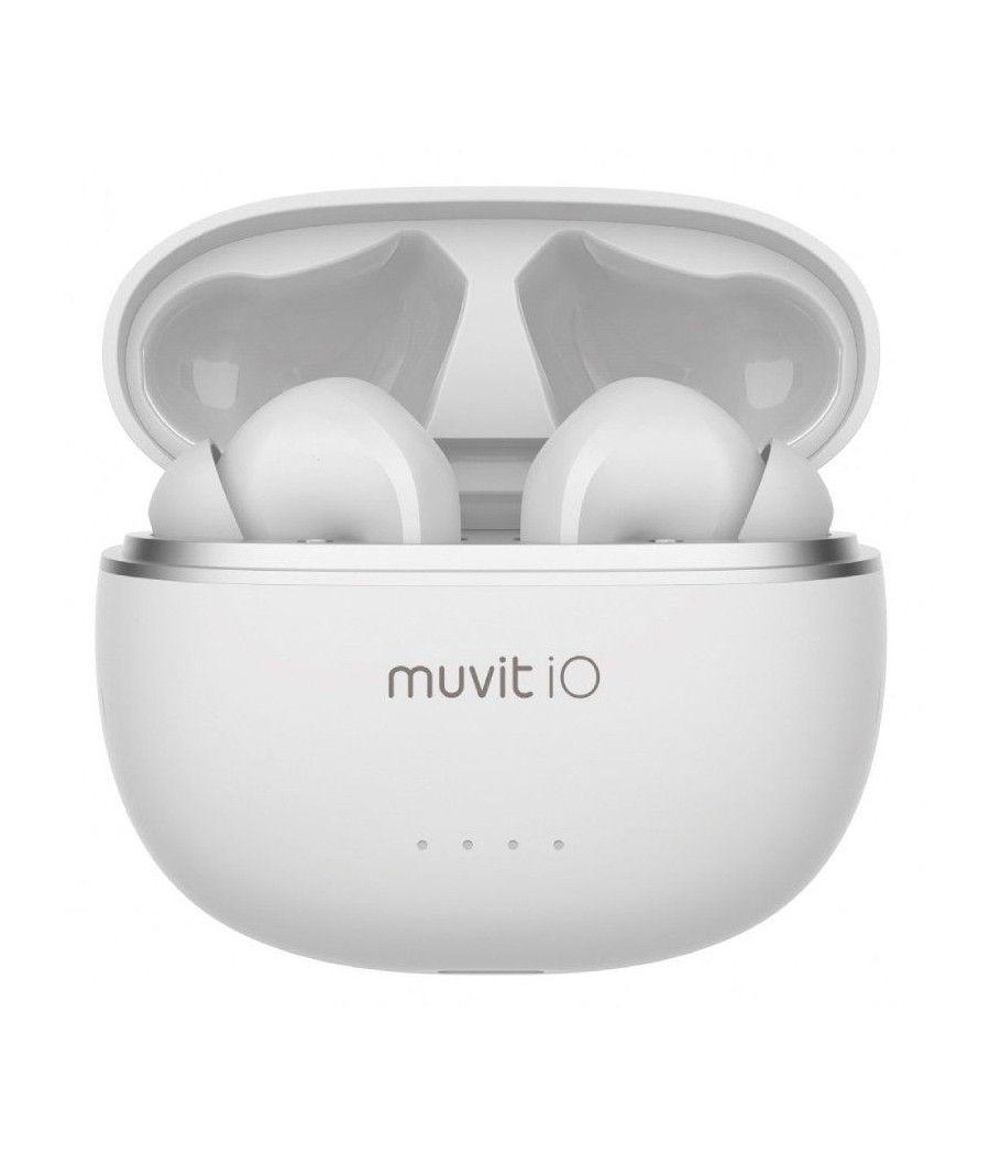 Auriculares bluetooth muvit io smart true wireless con estuche de carga/ autonomía 10h/ blancos