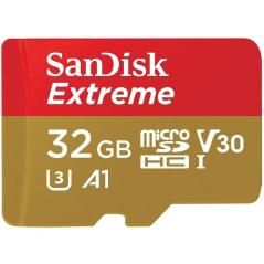 Tarjeta de memoria sandisk extreme 32gb microsd hc uhs-i con adaptador/ clase 10/ 100mbs