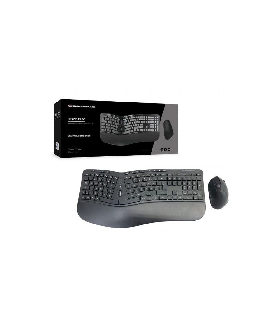 Teclado y mouse combo wireless ergonomico conceptronic orazio02 aleman