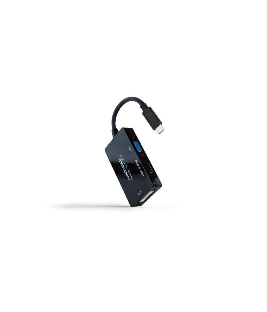 Conversor usb-c a hdmi/dvi/vga 20cm negro nanocable