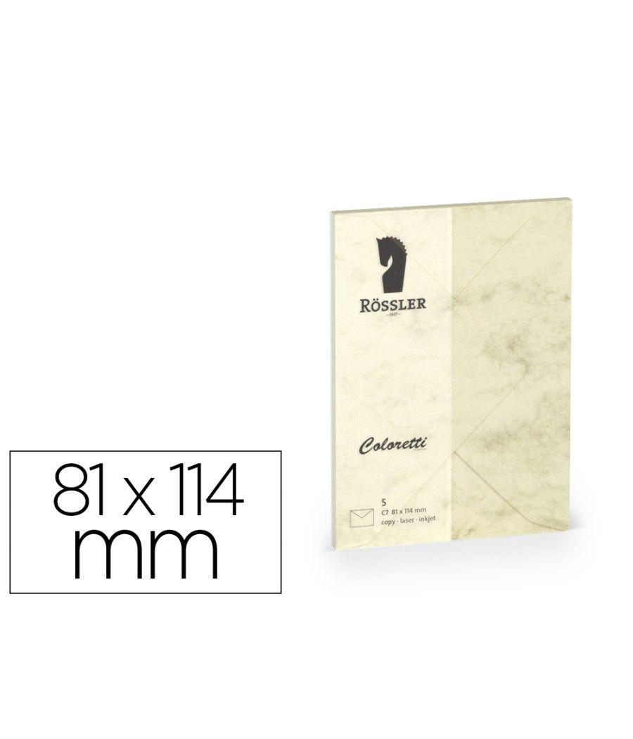 Sobre rossler coloretti c7 color marmol crema 81x114 mm pack de 5 unidades