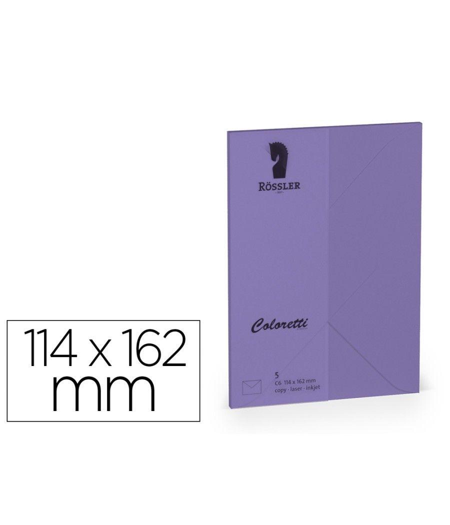 Sobre rossler coloretti c6 ministro color lila 114x162 mm pack de 5 unidades