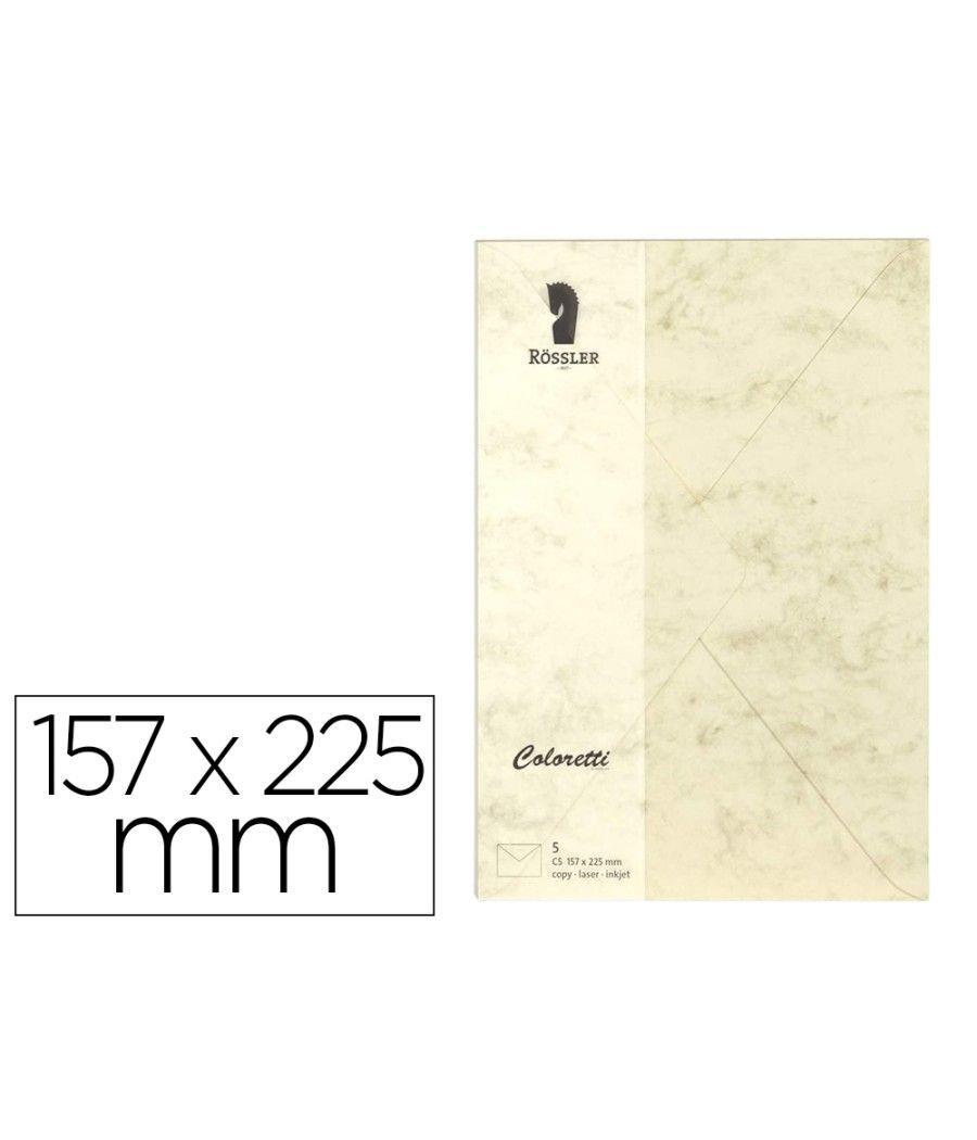 Sobre rossler coloretti c5 color marmol crema 157x225 mm pack de 5 unidades