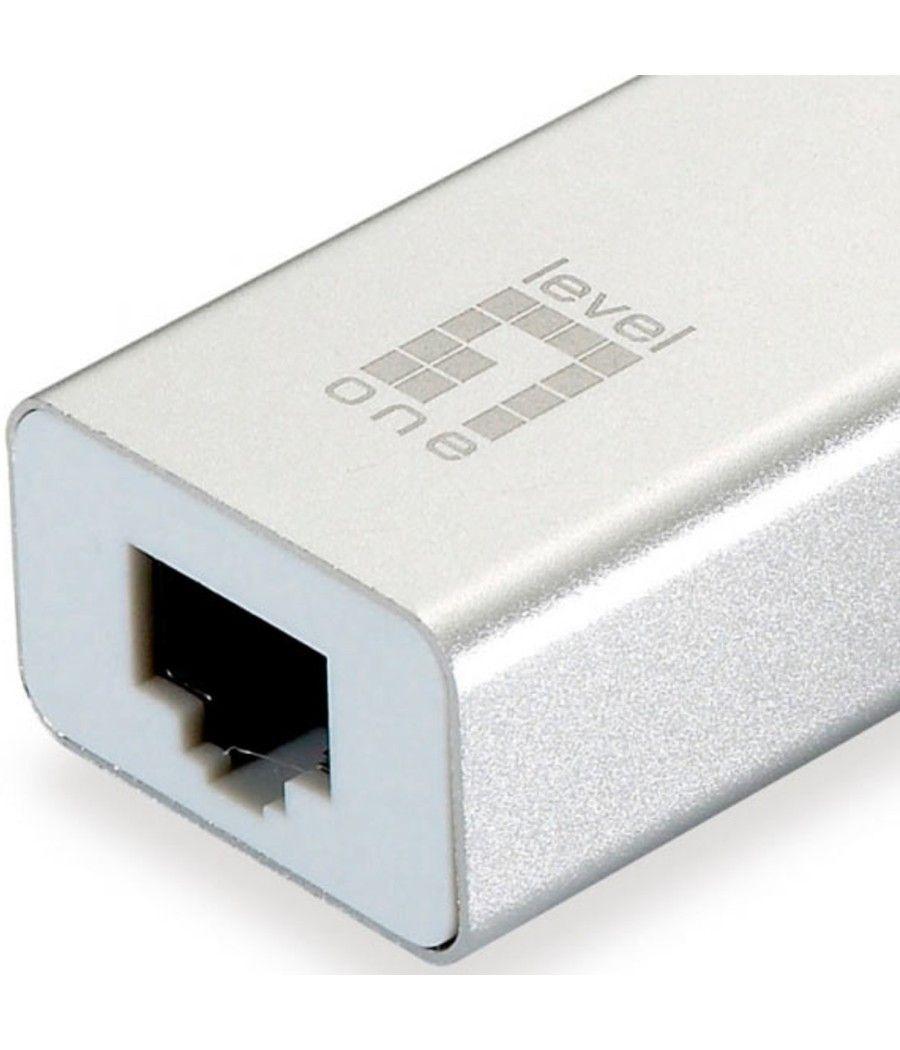 Adaptador usb 3.0 level one a gigabit ethernet rj45 + hub 3.0 3 puertos