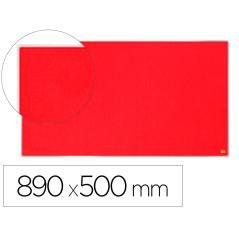 Tablero de anuncios nobo impression pro fieltro rojo formato panoramico 40\" 890x500 mm