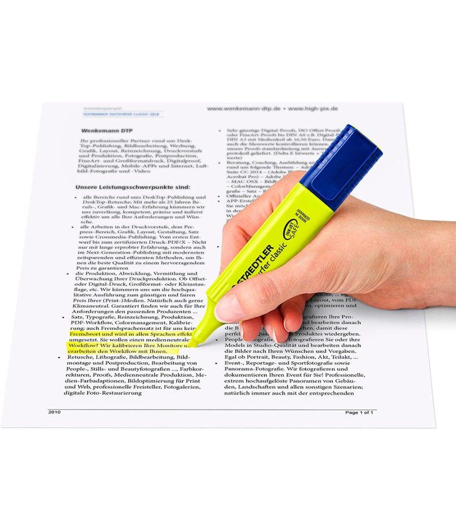 Rotulador staedtler textsurfer classic 364 fluorescente amarillo pack 10 unidades