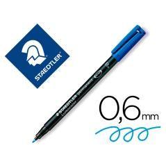 Rotulador staedtler lumocolor retroproyeccion punta de fibrapermanente 318-3 azul punta fina redonda 0.6 mm pack 10 unidades