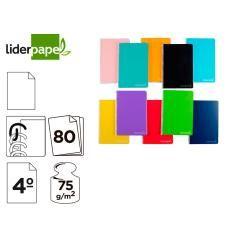 Cuaderno espiral liderpapel cuarto witty tapa dura 80h 75gr liso sin margen colores surtidos pack 10 unidades