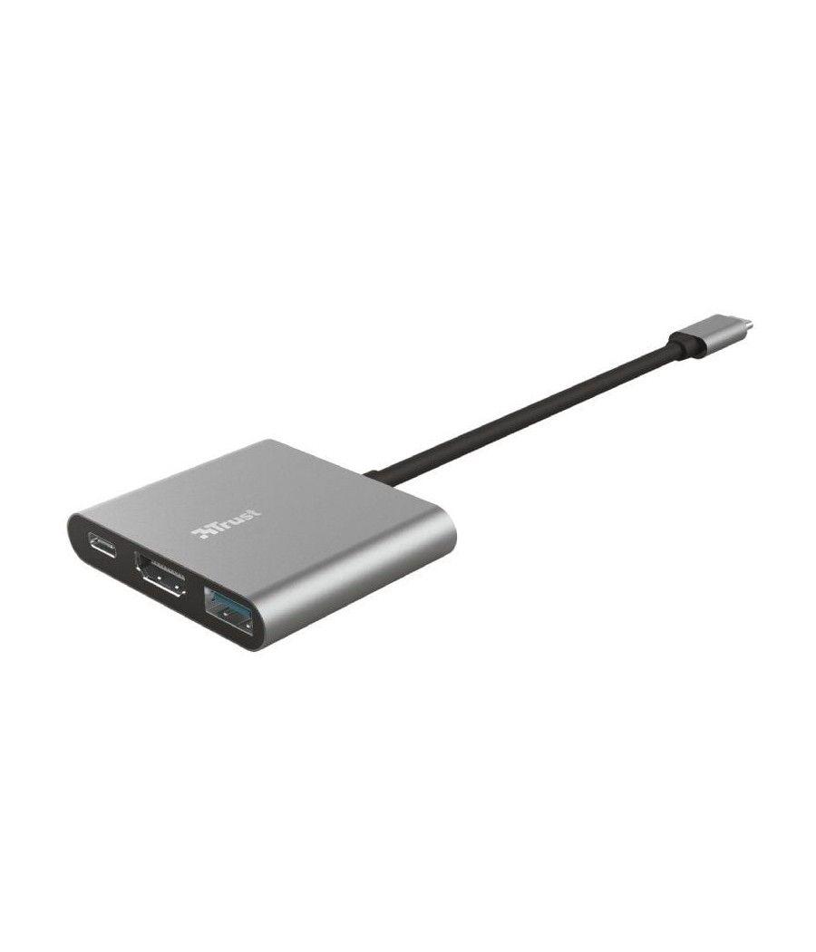 Adaptador trust dalyx 3 in 1/ usb tipo-c macho - hdmi hembra/ usb 3.1 / usb tipo-c