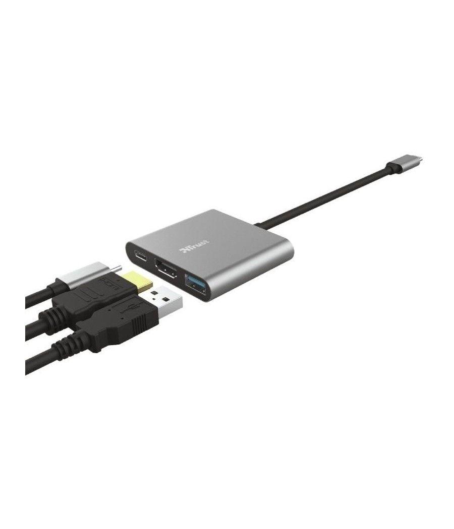 Adaptador trust dalyx 3 in 1/ usb tipo-c macho - hdmi hembra/ usb 3.1 / usb tipo-c