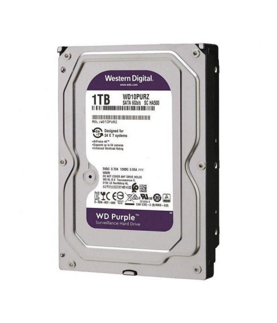Disco duro western digital wd purple surveillance 1tb/ 3.5'/ sata iii/ 64mb