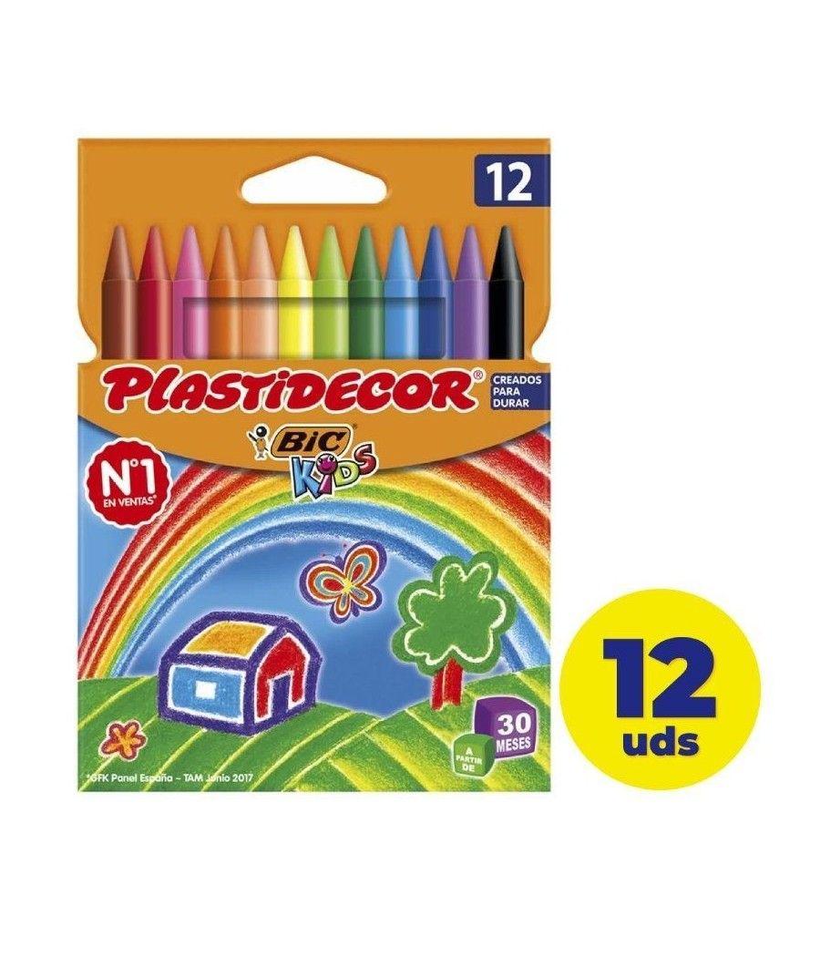 Caja de ceras plásticas bic kids plastidecor 8757704/ 12 unidades