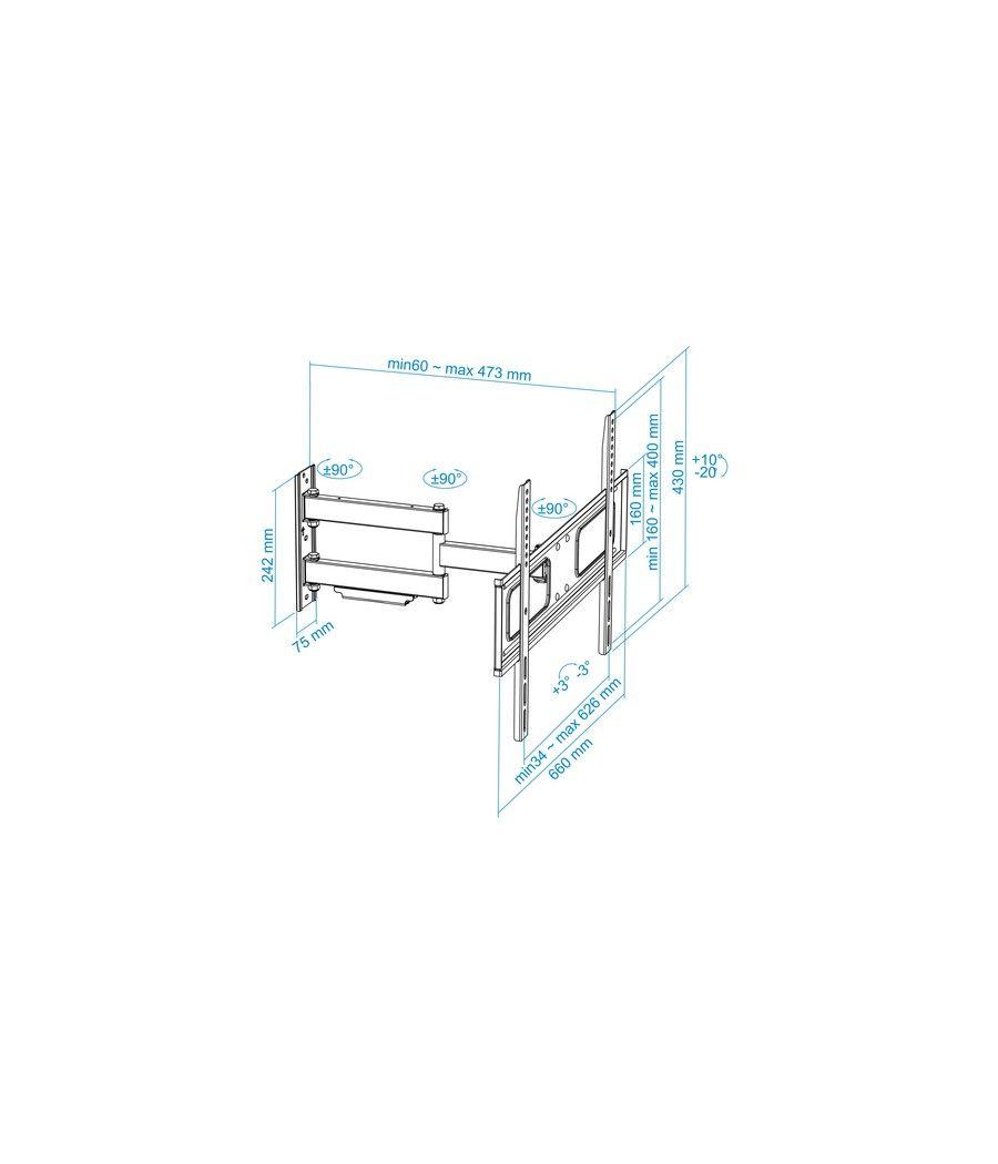 TooQ SOPORTE GIRATORIO E INCLINABLE PARA MONITOR / TV LCD, PLASMA DE 37-70, NEGRO - Imagen 9