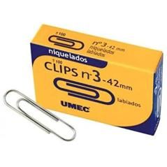 Caja 100 clip niquelado 42 mm u200404 umec pack 10 unidades